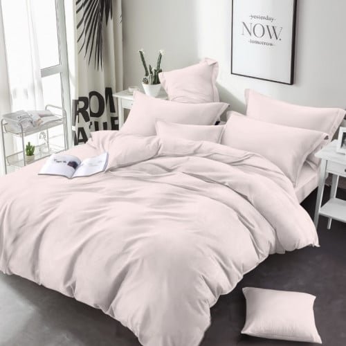 Pościel Beżowa Złota Jasny pudrowy gładki Euro