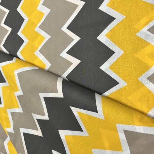 Pościel Byaz Gold Szare i żółte zygzaki Family (2 poszwy na kołdry) - obrazek 2