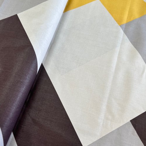 Pościel Byaz Gold Szaro-żółta abstrakcja Family (2 poszwy na kołdry) - obrazek 2