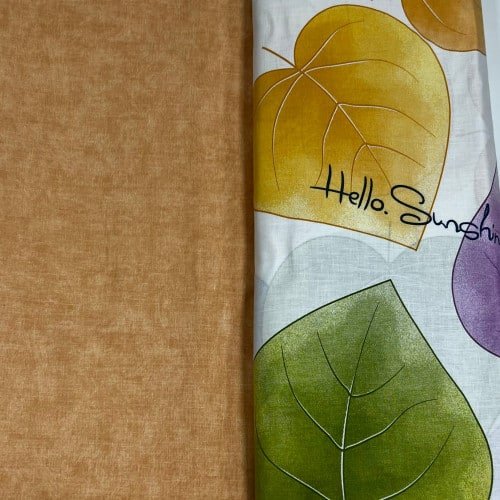 Pościel Beżowa Złota Kolorowe liście z brzoskwiniowym Półtonem - obrazek 2