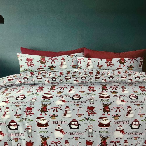 Pościel Beżowa Złota Wesołych Świąt Półtora