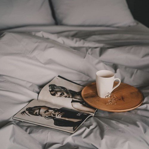 Pościel Beżowo Złoto Szara gładka Podwójna - obrazek 2