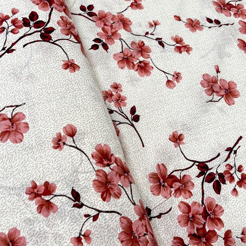 Pościel Beżowa Złota Kwiat Wiśni Półtony - obrazek 2